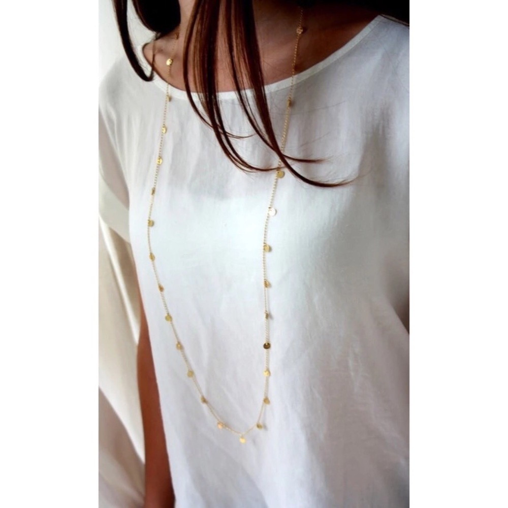 🌻 3/$35 Bohemian Sequin Necklace Silver Plated